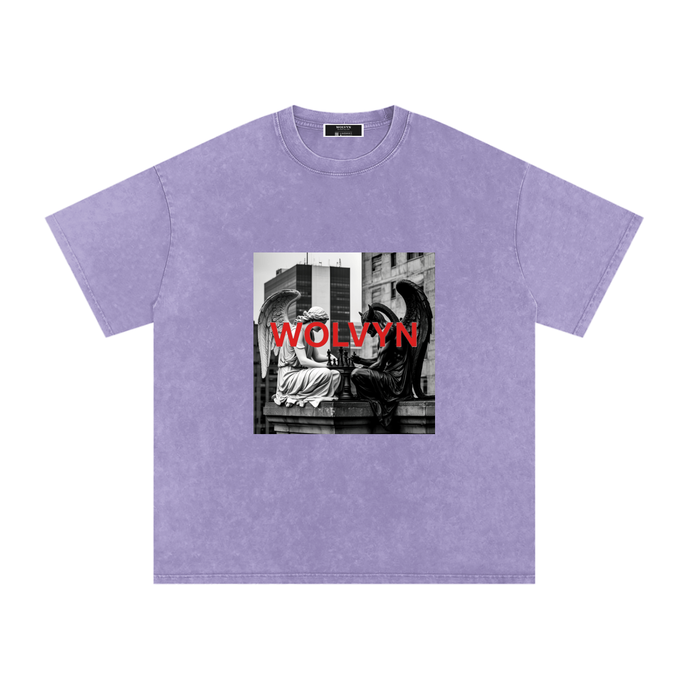 Wolvyn Heaven & Hell Chess Game Oversized Cotton T-Shirt - Wolvyn Apparel