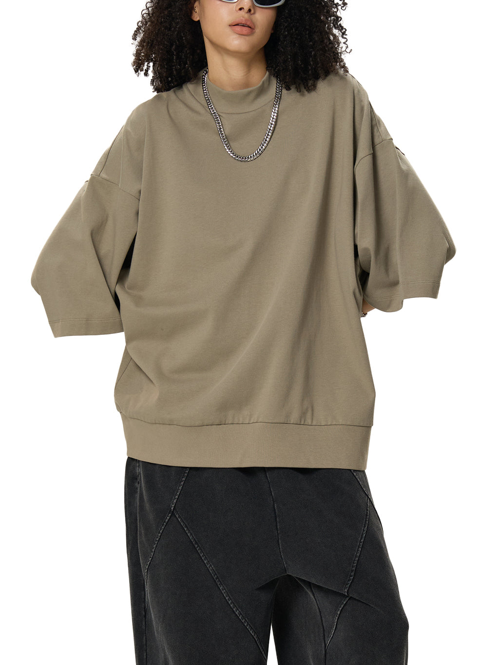 Wolvyn Heavyweight Oversized Mock Neck T-shirt - Wolvyn Apparel