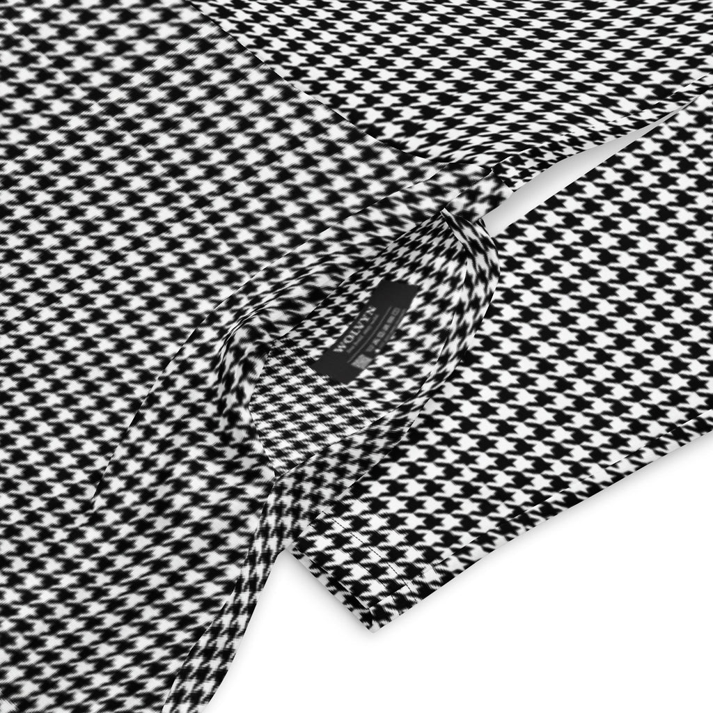 Wolvyn Houndstooth All - over print long sleeve midi dress - Wolvyn Apparel