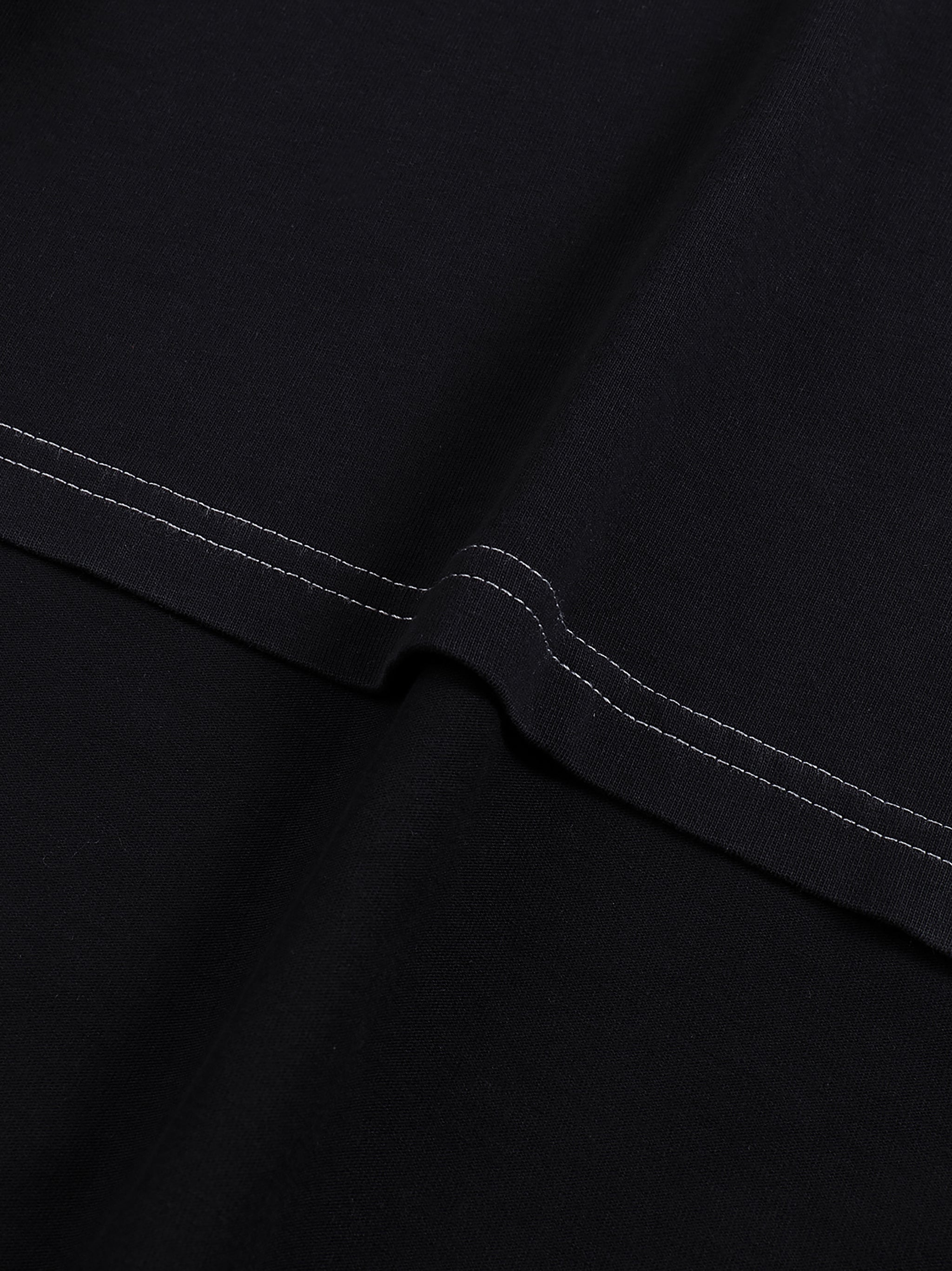 Wolvyn Japanese Streetwear Contrast - Stitched Cotton T-Shirt - Wolvyn Apparel