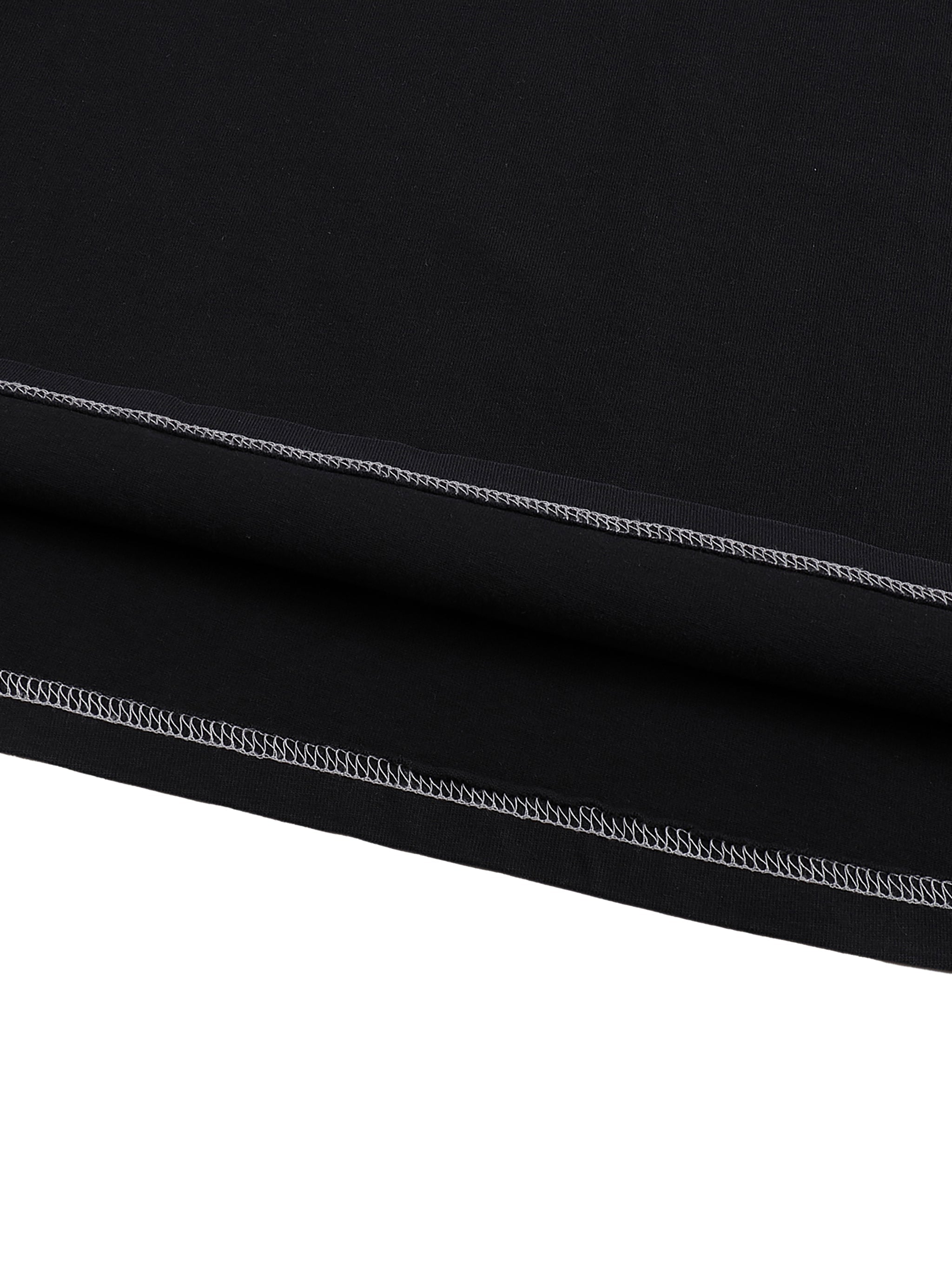 Wolvyn Japanese Streetwear Contrast - Stitched Cotton T-Shirt - Wolvyn Apparel