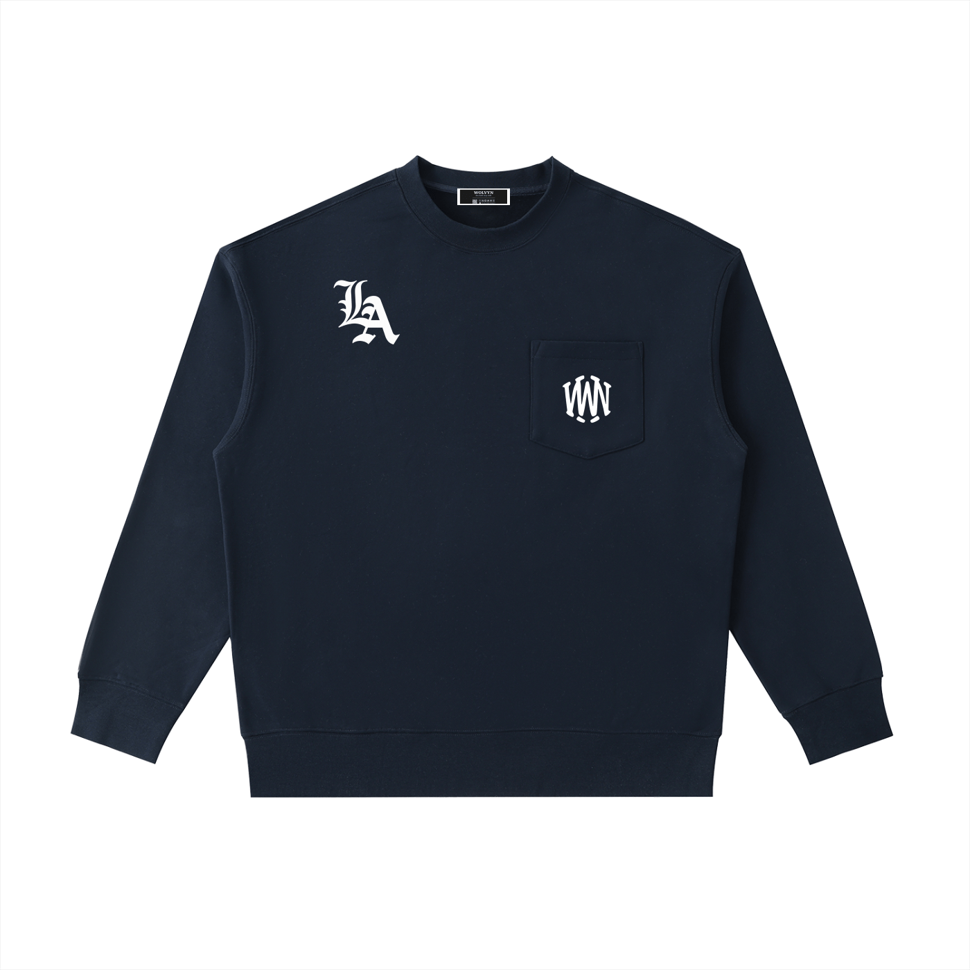 Wolvyn LA Heavyweight Patch Pocket Crewneck Sweatshirt - Wolvyn Apparel