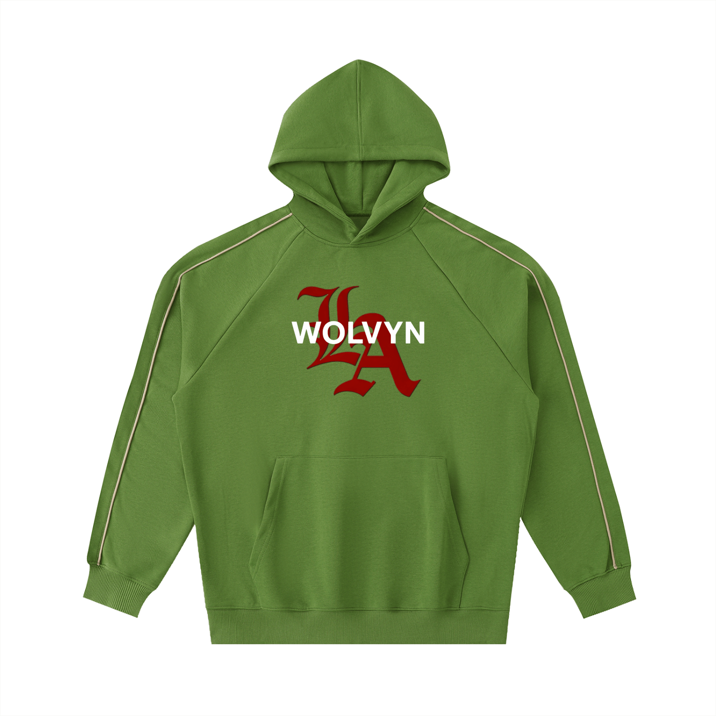 Wolvyn LA Script Contrast Piping Raglan Hoodie - Wolvyn Apparel