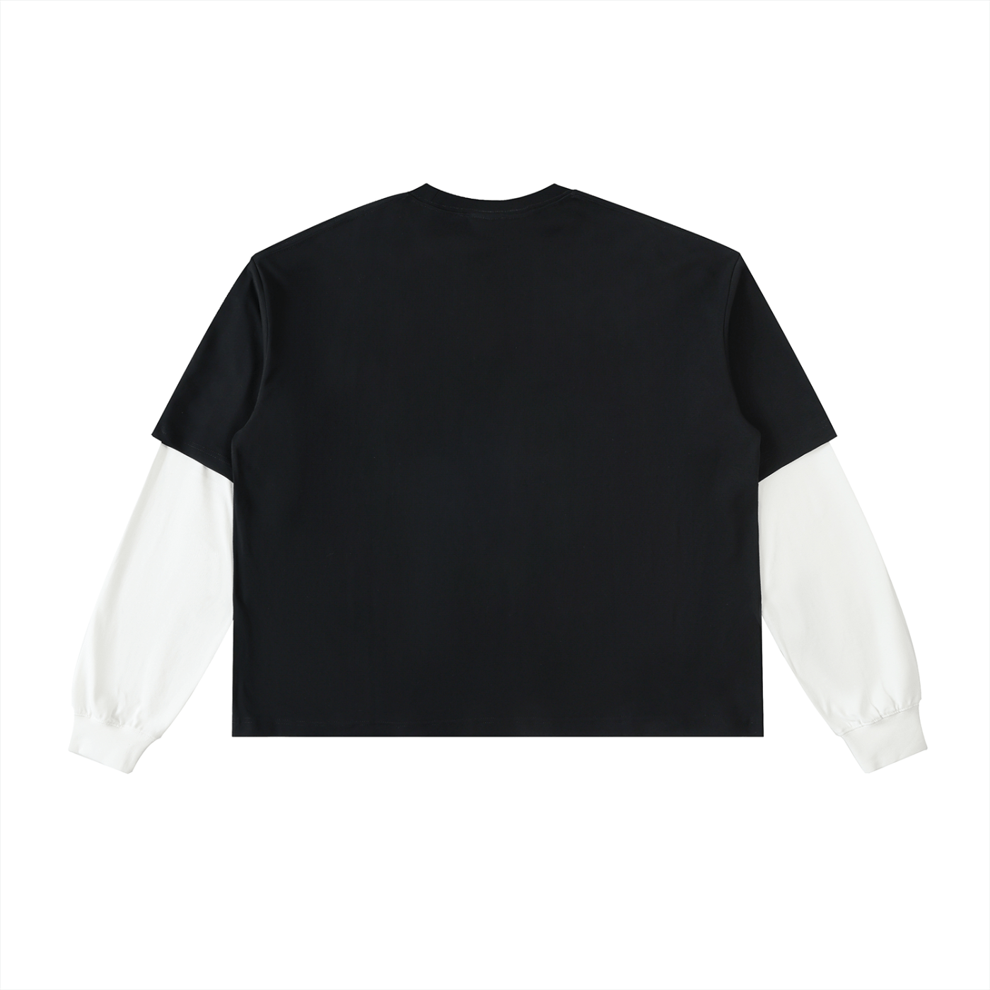 Wolvyn Layered Contrast Sleeve Cotton T-Shirt - Wolvyn Apparel