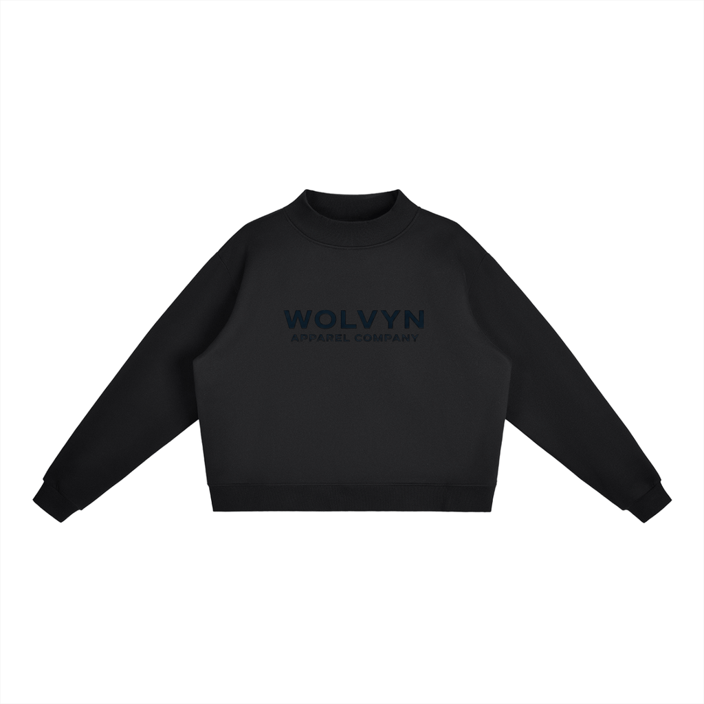 Wolvyn Luxe Fleece Mock - Neck Crew Sweatshirt - Loungeset (Link in description to add bottom) - Wolvyn Apparel