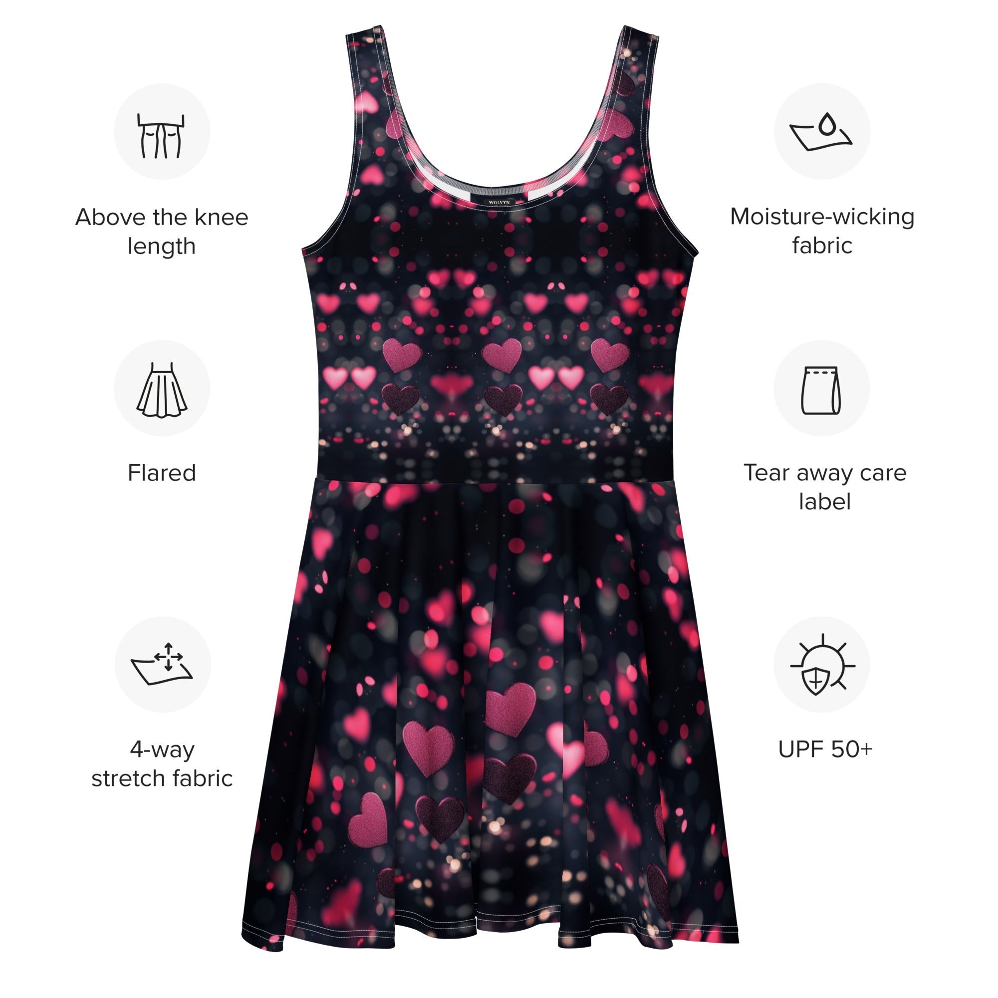 Wolvyn Many Hearts Skater Dress - Wolvyn Apparel