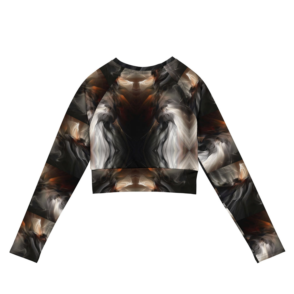 Wolvyn Marble long - sleeve crop top - Wolvyn Apparel