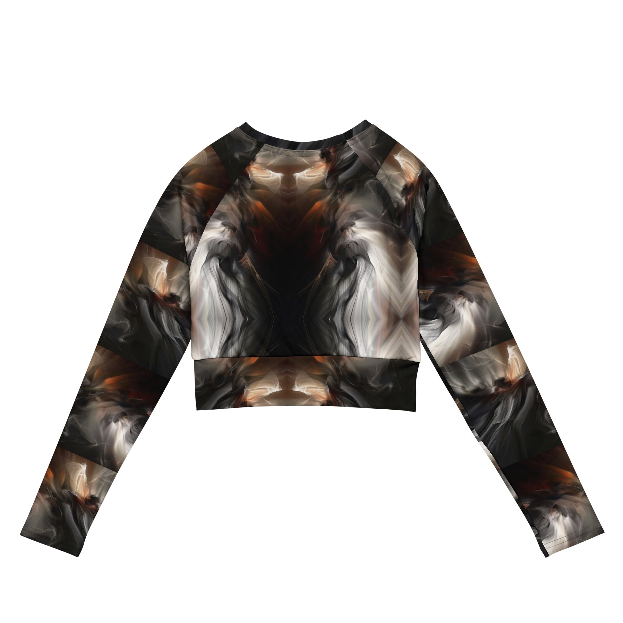 Wolvyn Marble long - sleeve crop top - Wolvyn Apparel