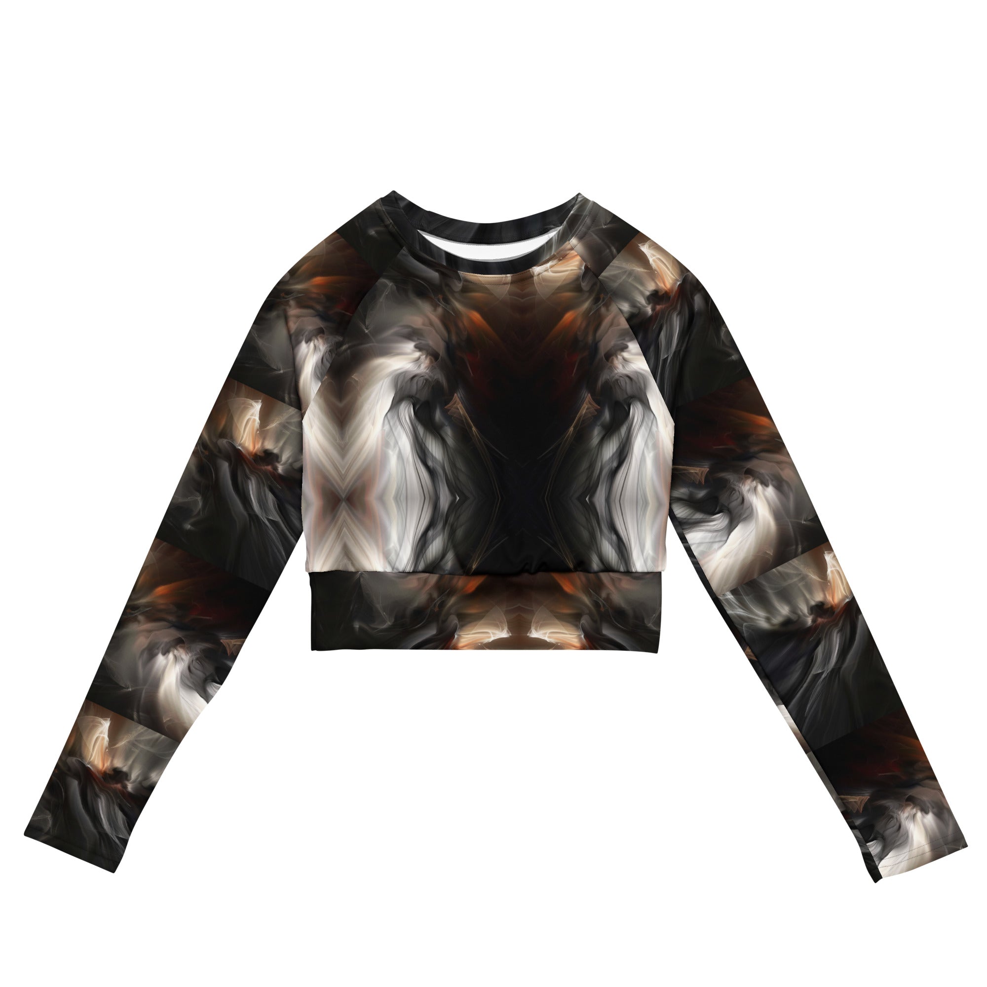 Wolvyn Marble long - sleeve crop top - Wolvyn Apparel
