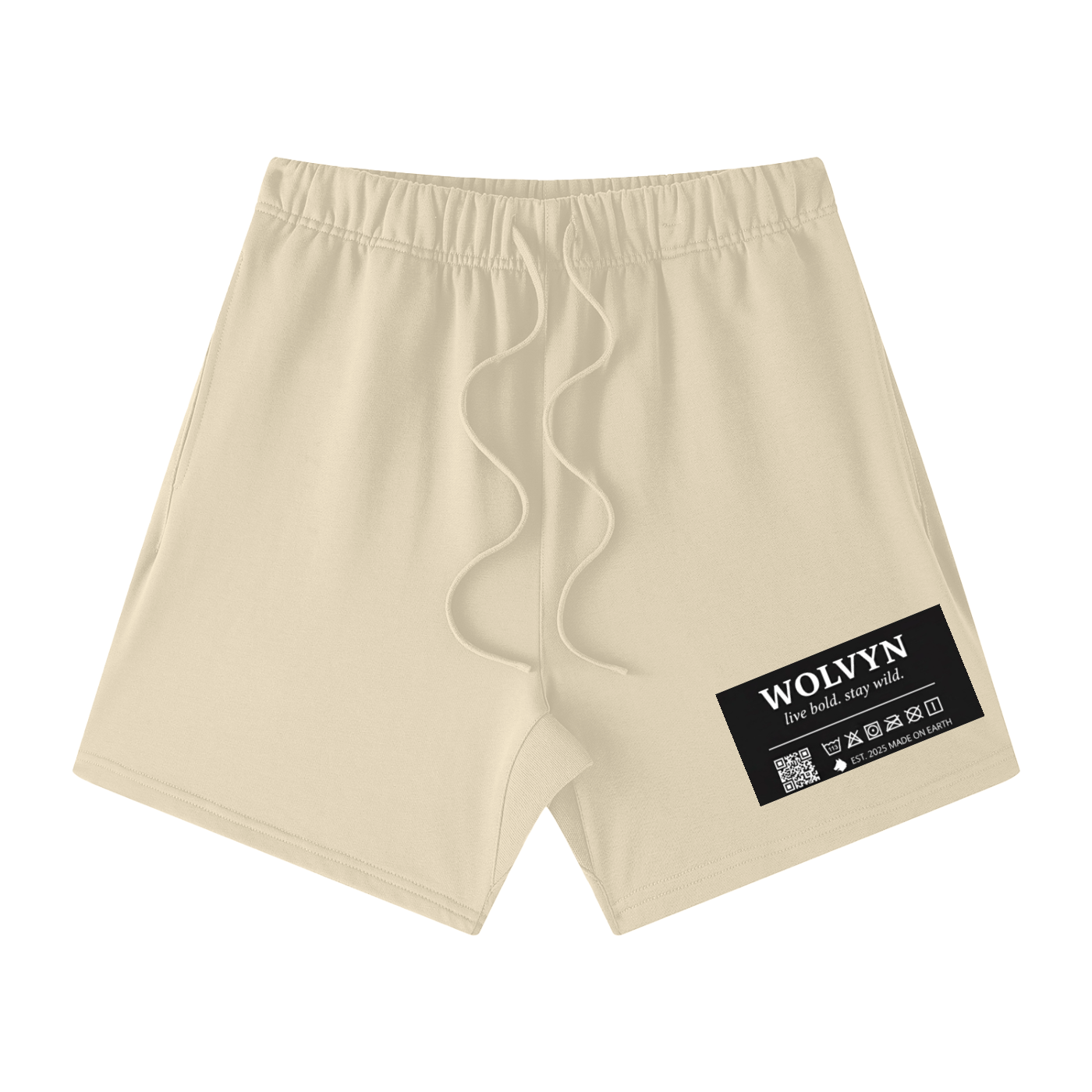 Wolvyn Neck Tag Earth Tone Loose Fit Cotton Shorts - Wolvyn Apparel