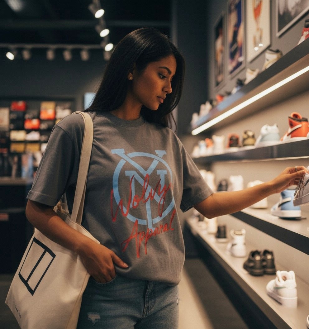 Wolvyn NYC Vintage Wash Drop Shoulder T-shirt 100% cotton oversized short sleeve round neck 40x52cm front print