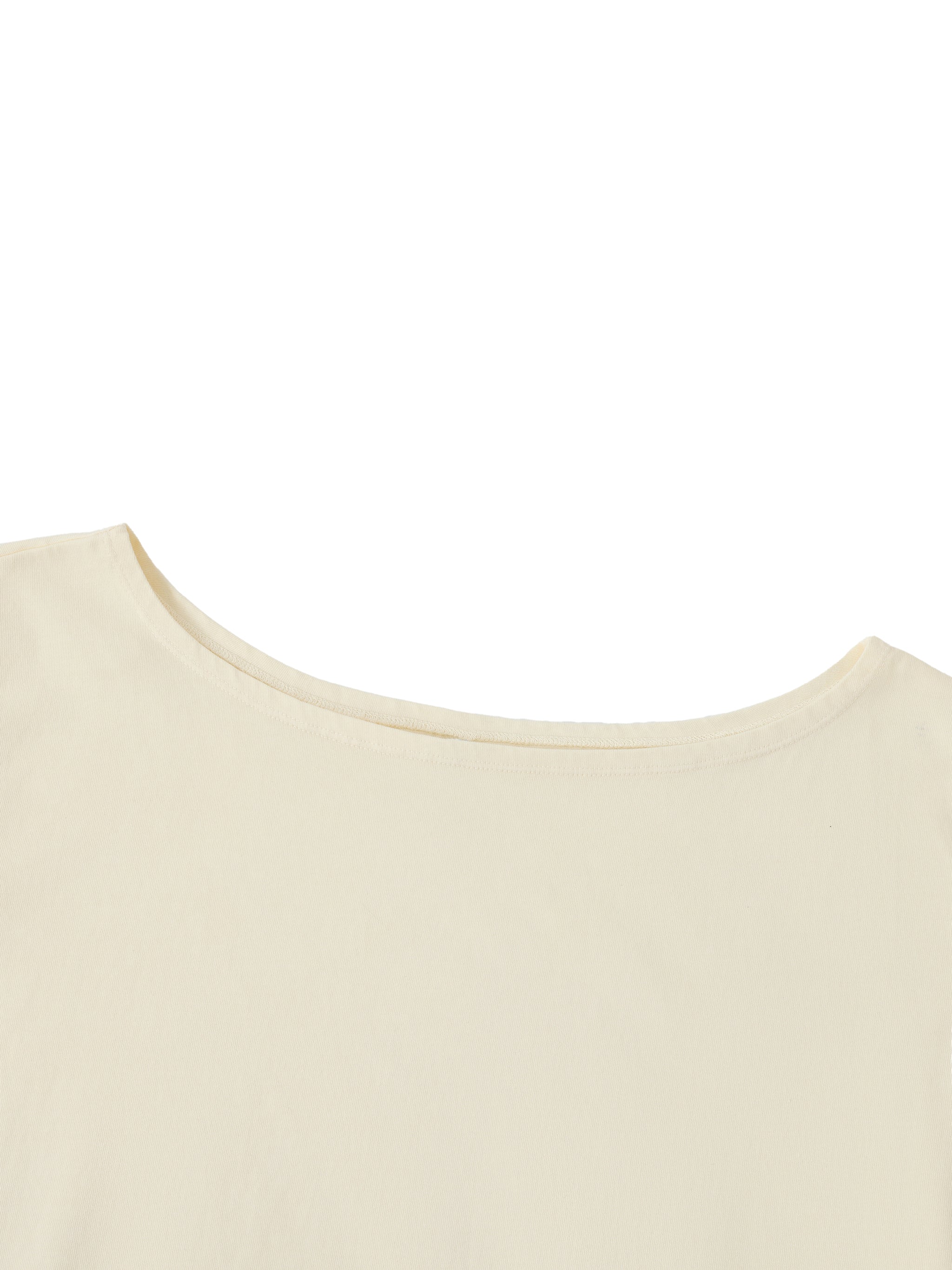 Wolvyn Off - Shoulder Rolled Hem Cotton T-Shirt - Wolvyn Apparel