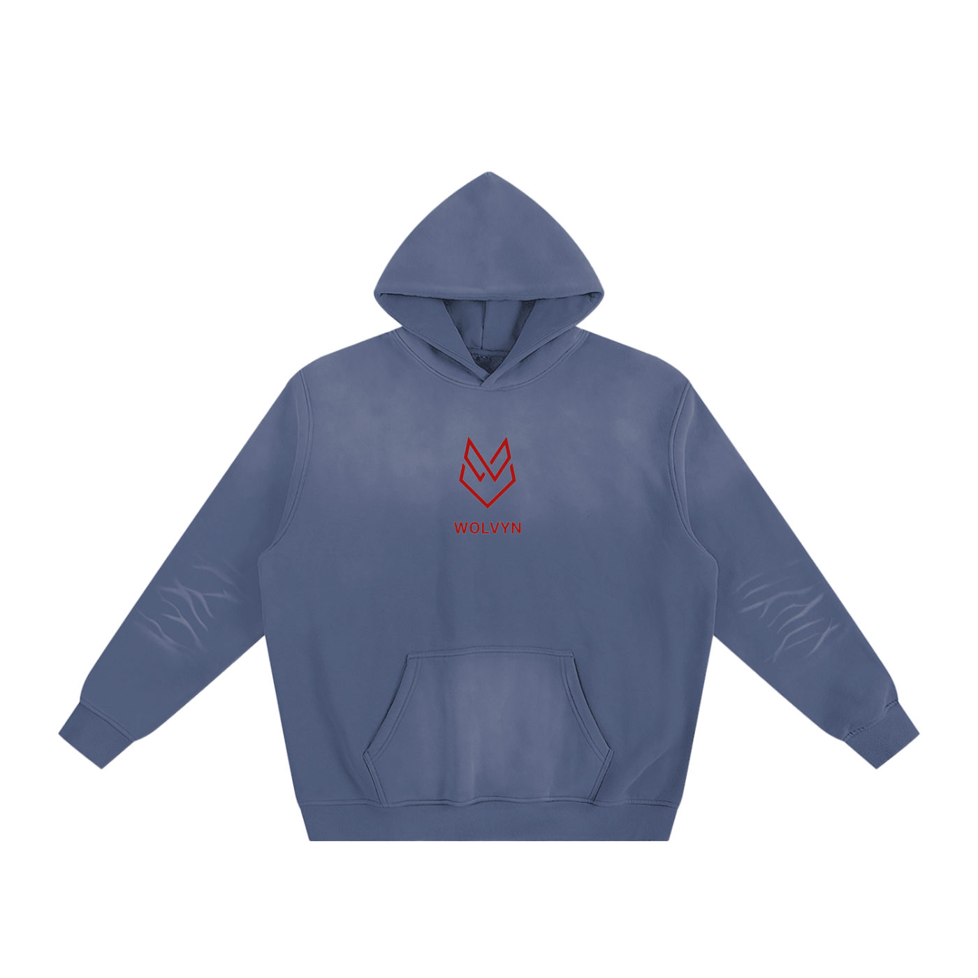 Wolvyn Red Wolf Sunfade Fleeced Hoodie - Wolvyn Apparel