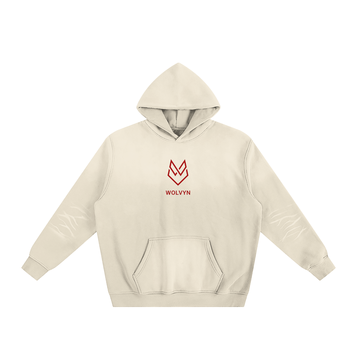 Wolvyn Red Wolf Sunfade Fleeced Hoodie - Wolvyn Apparel
