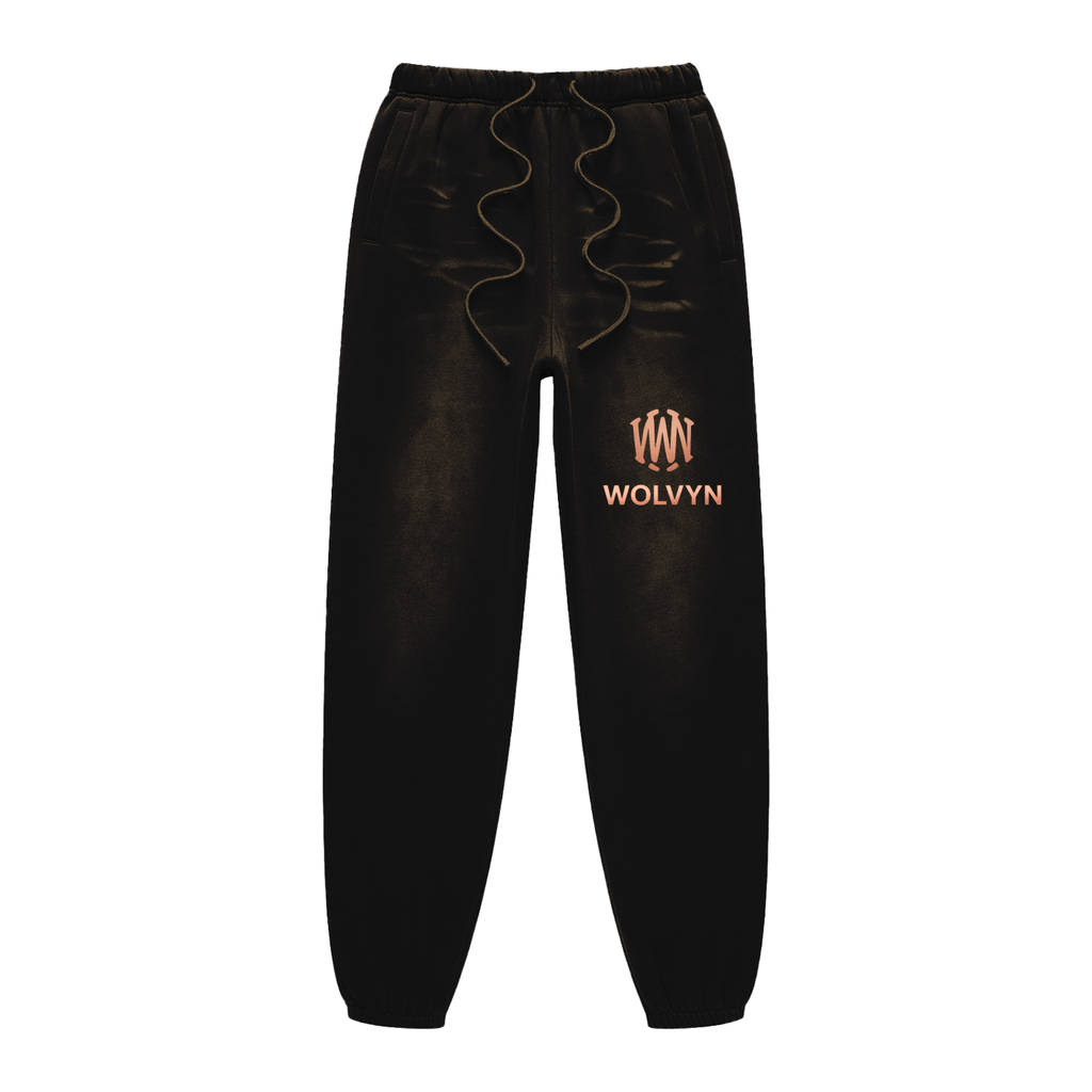 Wolvyn Rose Gold Sunfade Fleeced Sweatpants - Wolvyn Apparel