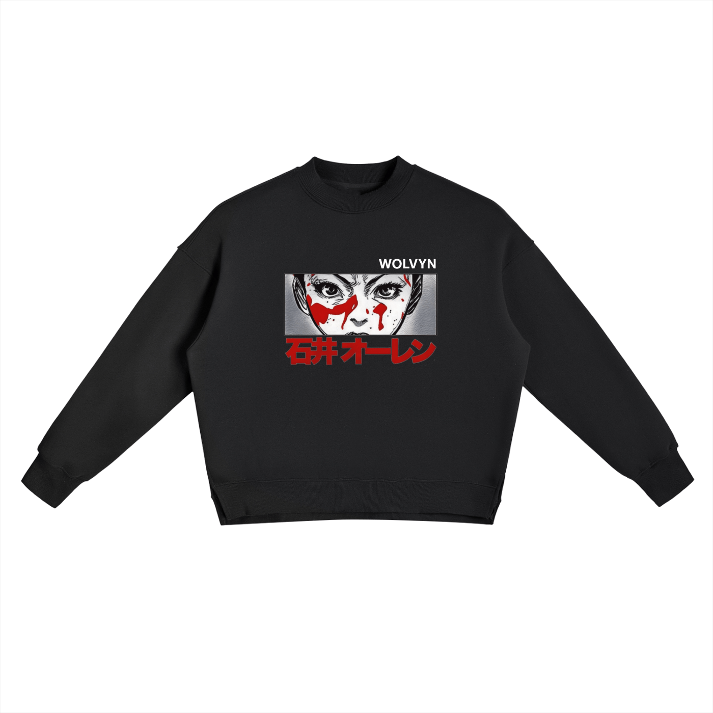 Wolvyn Samurai Fleece Side Slit Crewneck Sweatshirt - Wolvyn Apparel