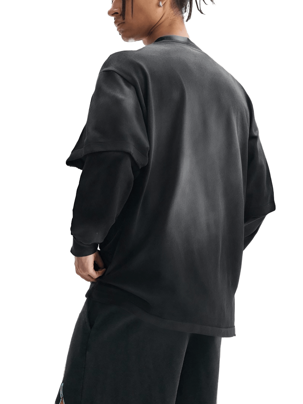 Wolvyn Shadow Sunfade Hand - Frayed Faux Two - Piece T-Shirt - Wolvyn Apparel