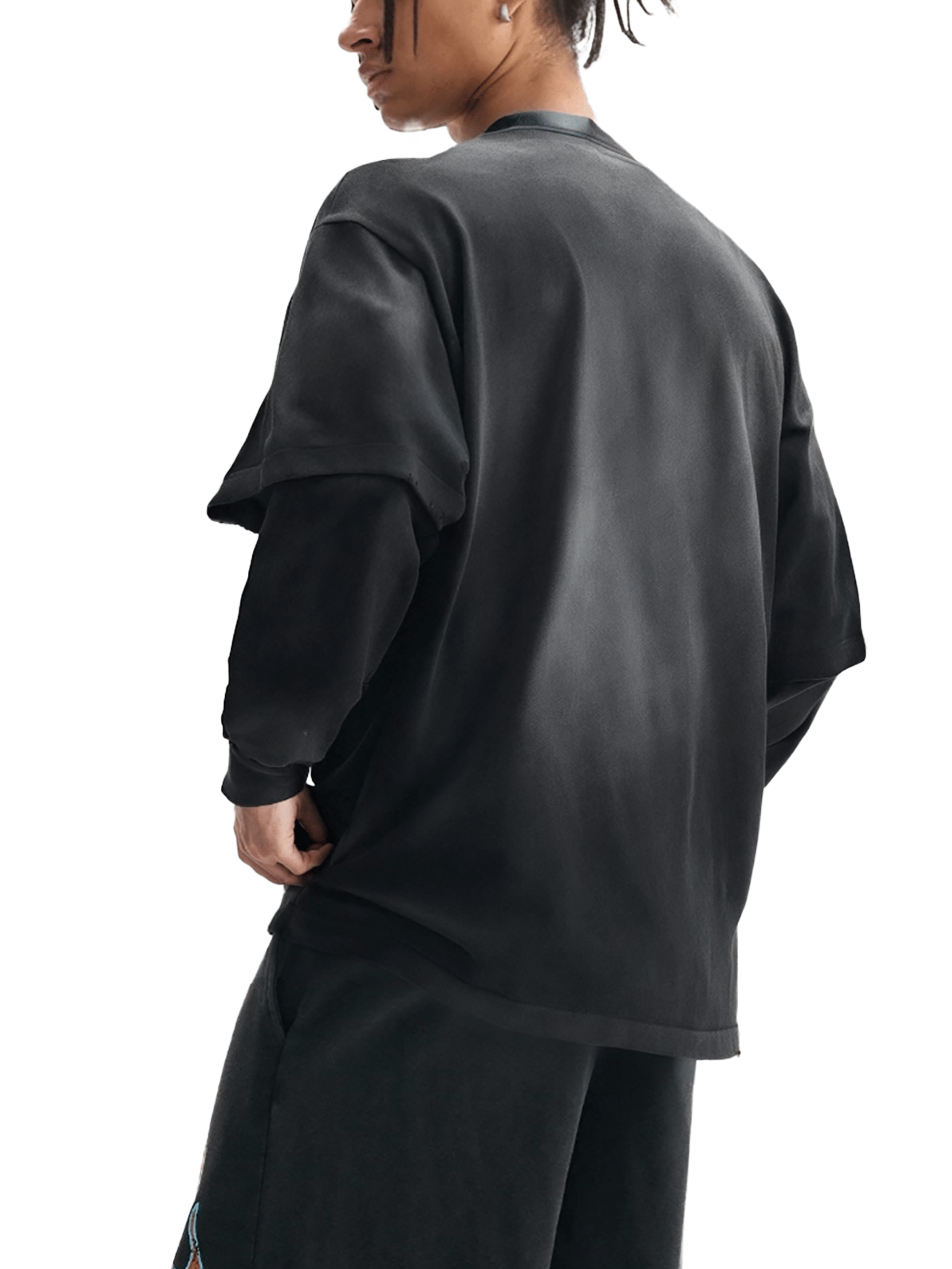 Wolvyn Shadow Sunfade Hand - Frayed Faux Two - Piece T-Shirt - Wolvyn Apparel