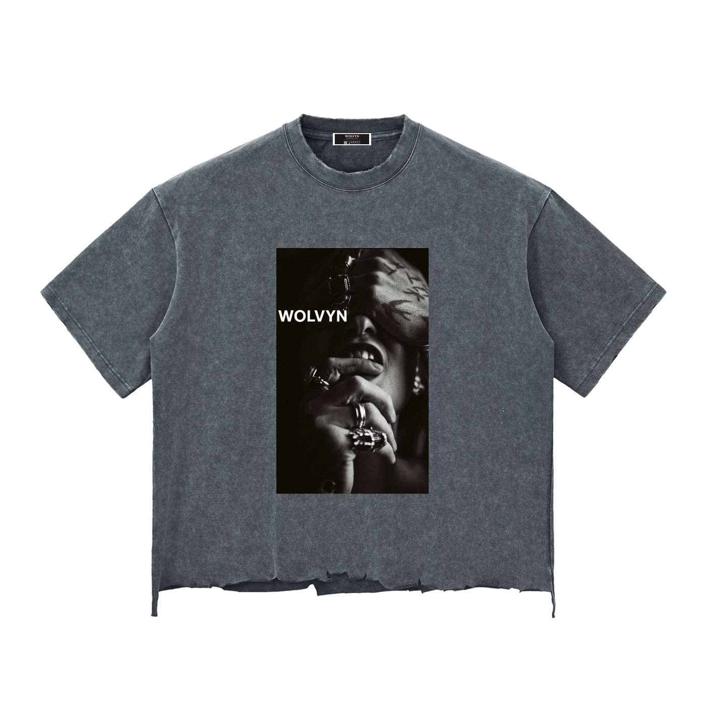 Wolvyn Snow Wash Raw - Hem Boxy T-shirt - Wolvyn Apparel