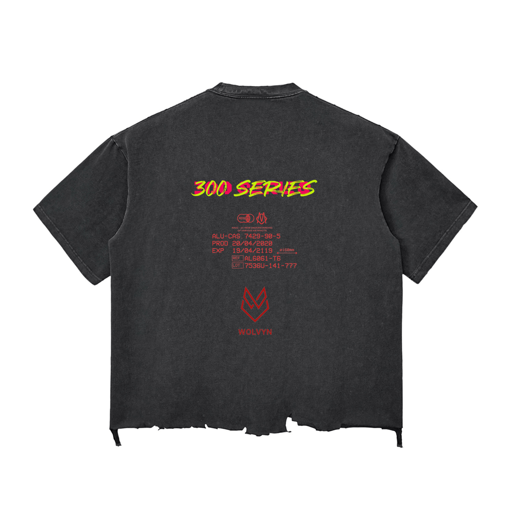 Wolvyn Snow Wash Raw - Hem Boxy T-shirt - Wolvyn Apparel