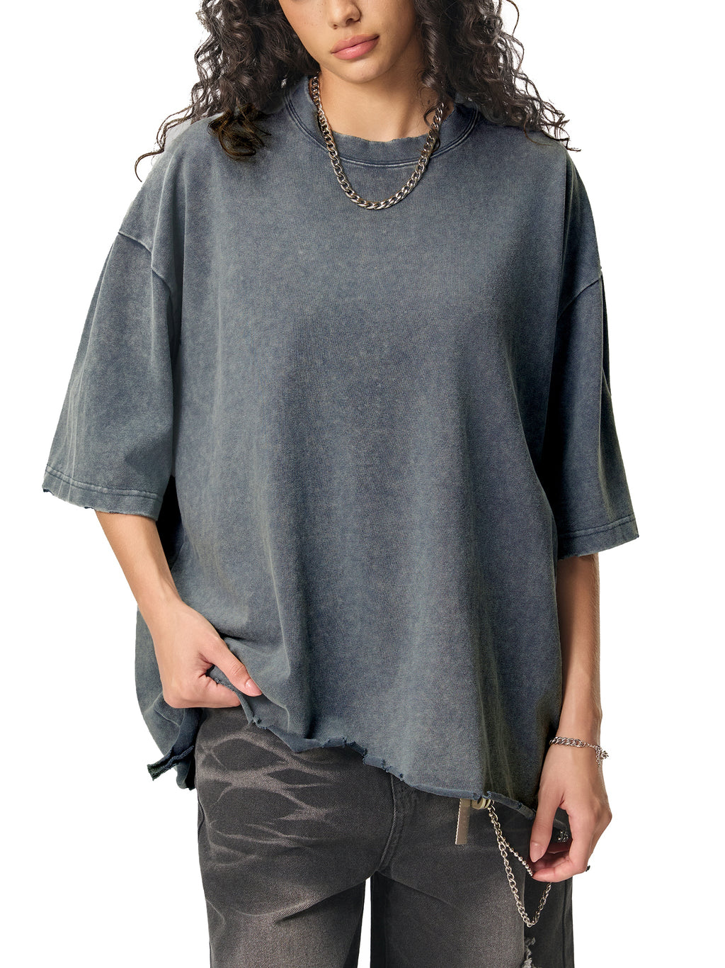 Wolvyn Snow Wash Raw - Hem Boxy T-shirt - Wolvyn Apparel