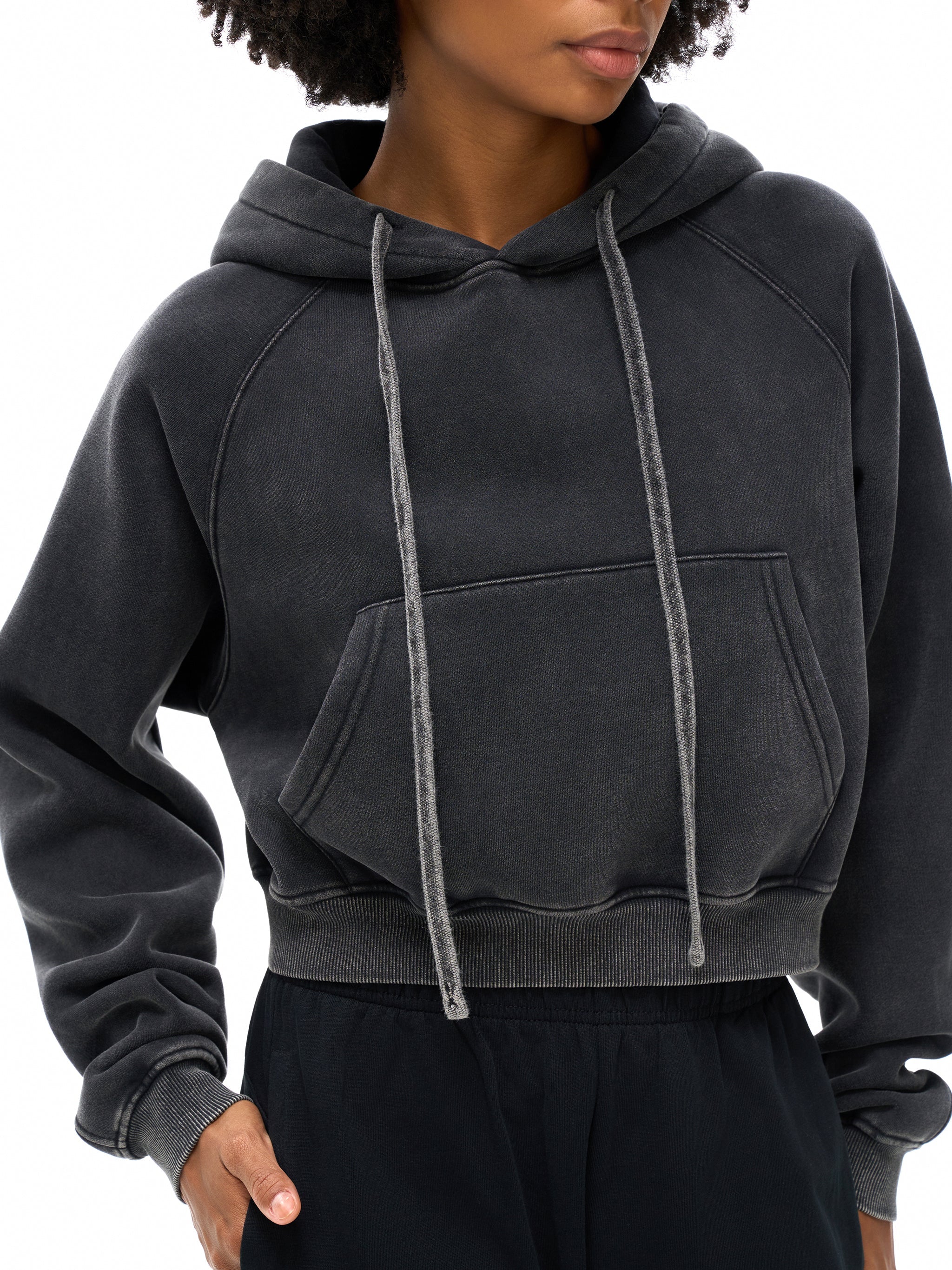Wolvyn Snow Washed Cropped Hoodie - Wolvyn Apparel