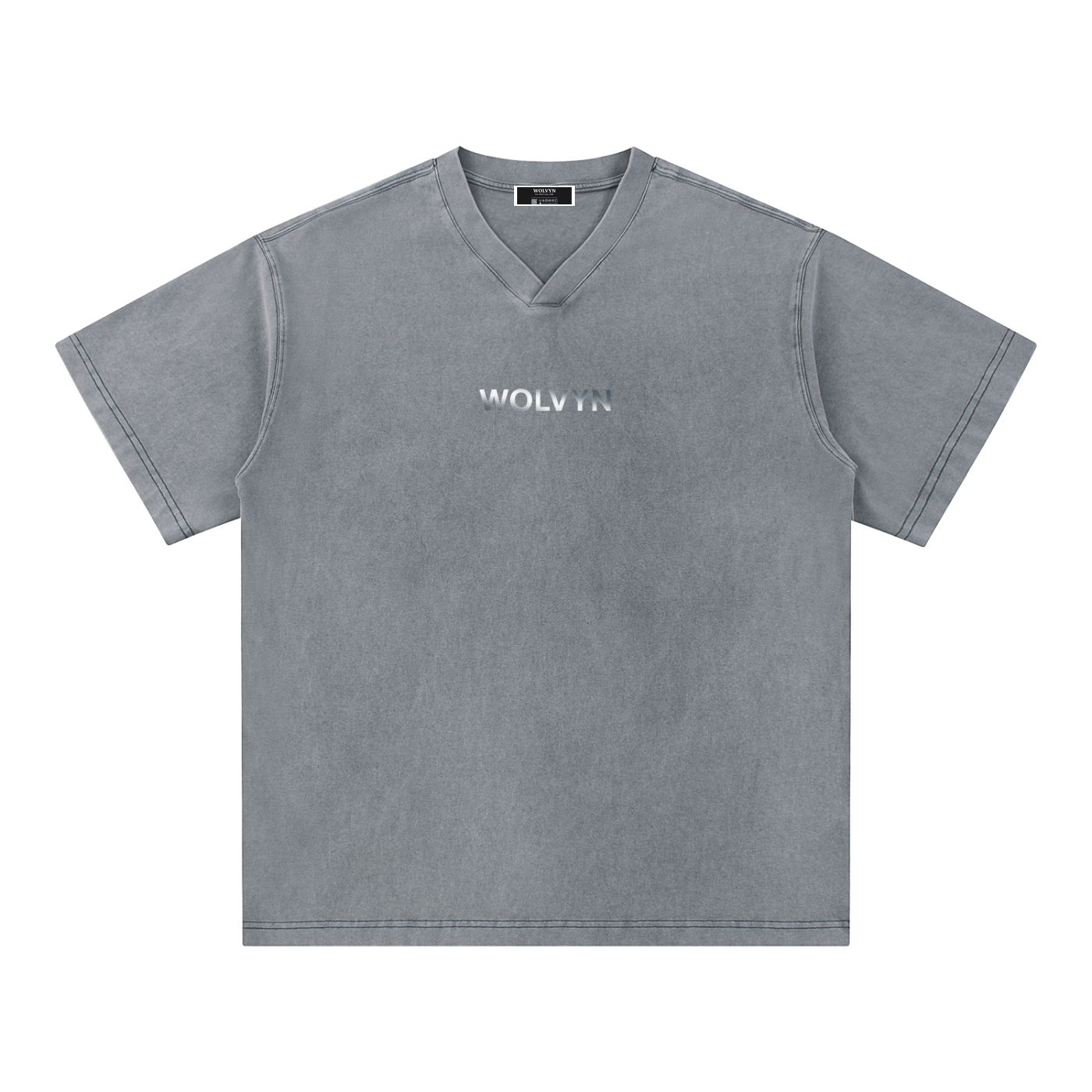Wolvyn Snow Washed V - Neck Cotton T-Shirt - Wolvyn Apparel