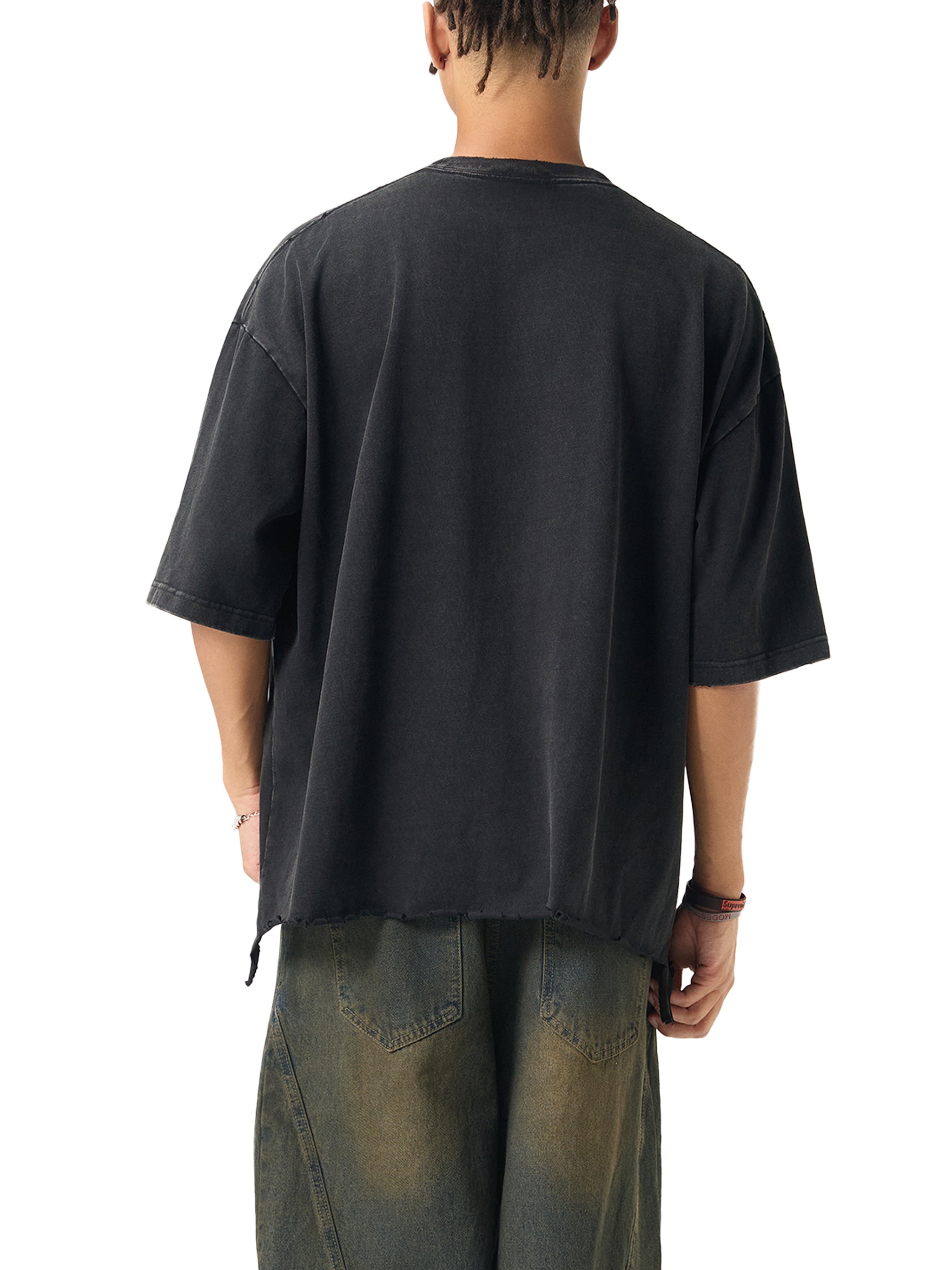Wolvyn Sold Out Justice Snow Wash Raw - Hem Boxy T-shirt - Wolvyn Apparel