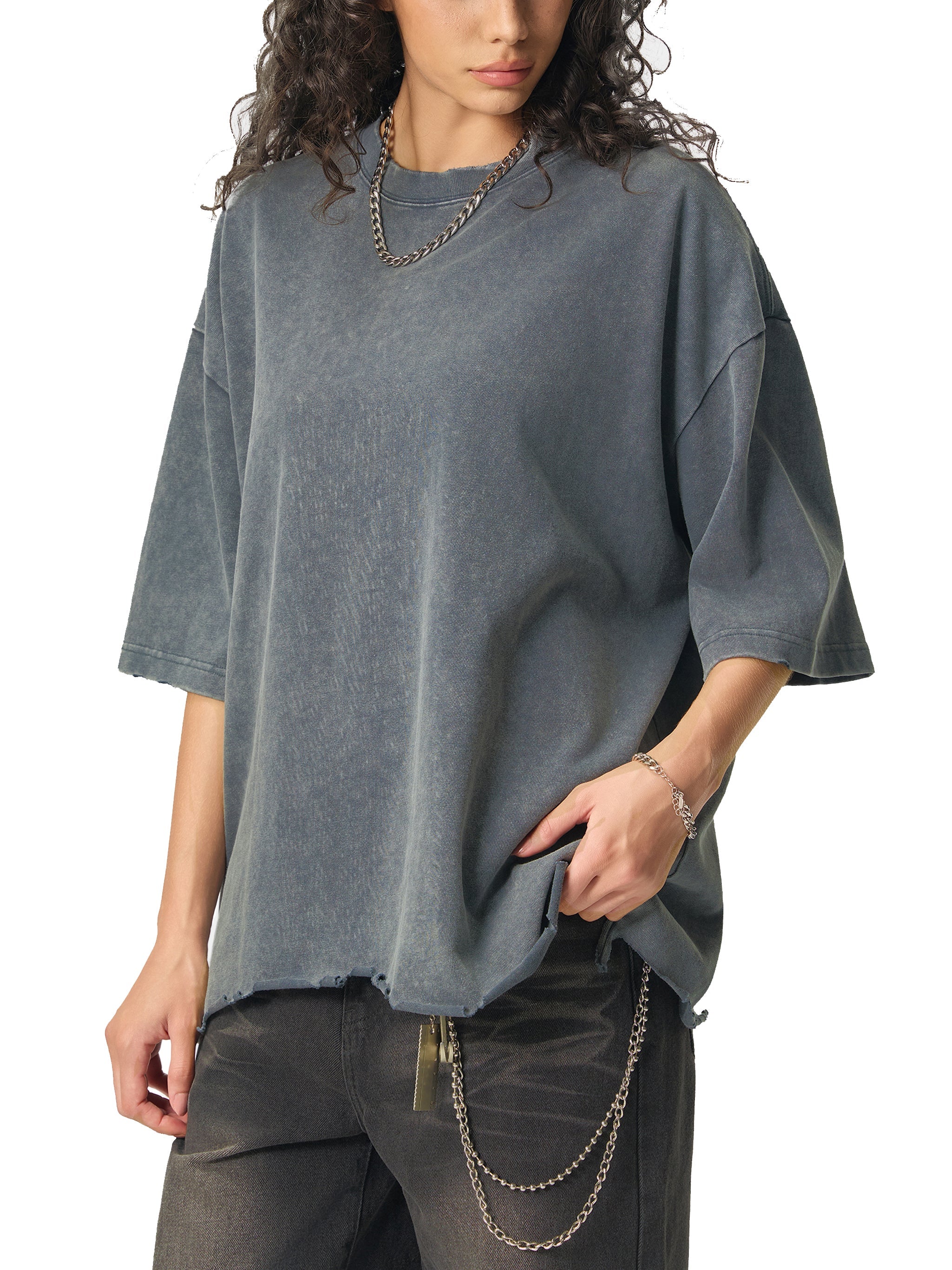 Wolvyn Sold Out Justice Snow Wash Raw - Hem Boxy T-shirt - Wolvyn Apparel