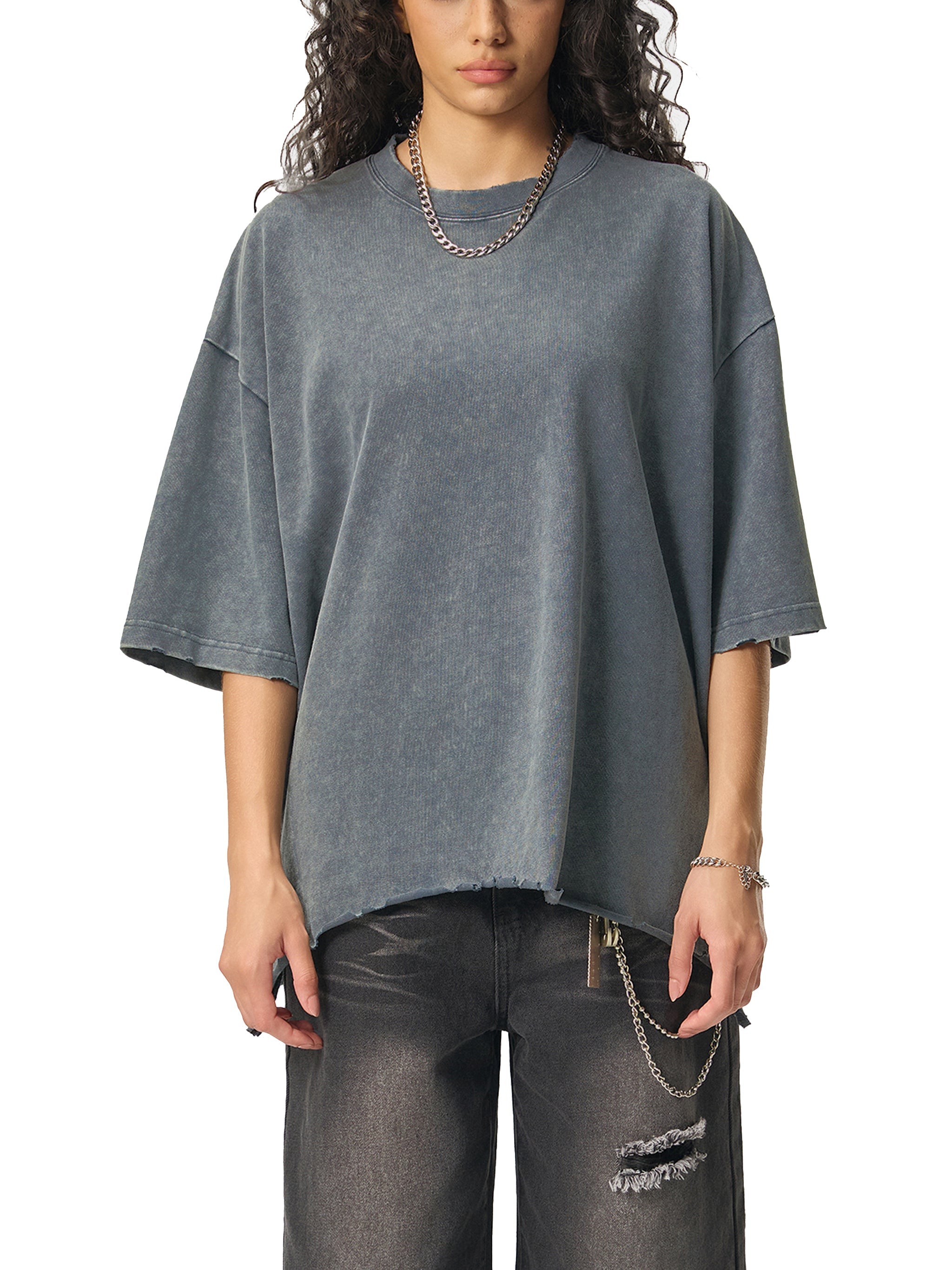 Wolvyn Sold Out Justice Snow Wash Raw - Hem Boxy T-shirt - Wolvyn Apparel