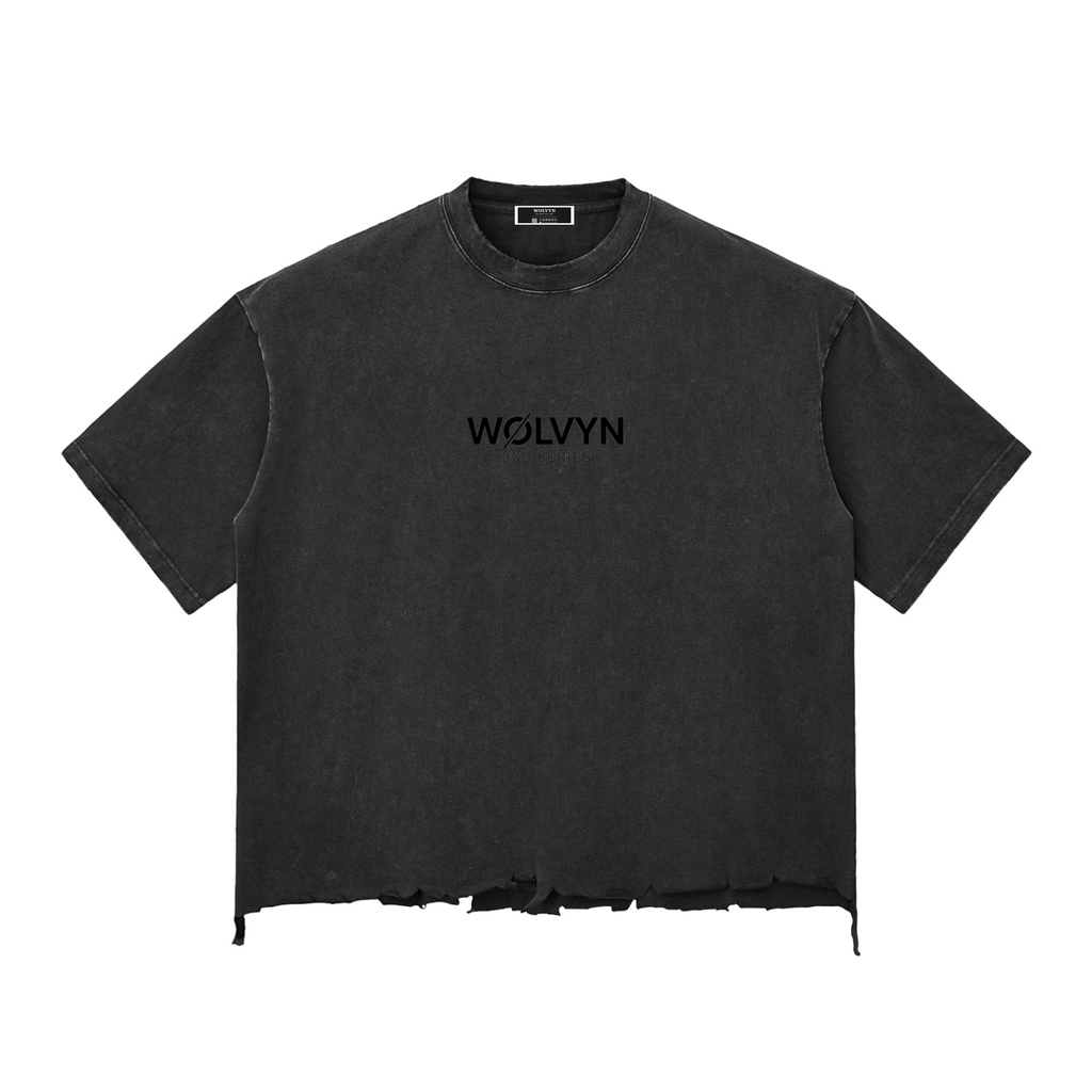 Wolvyn Sold Out Justice Snow Wash Raw - Hem Boxy T-shirt - Wolvyn Apparel
