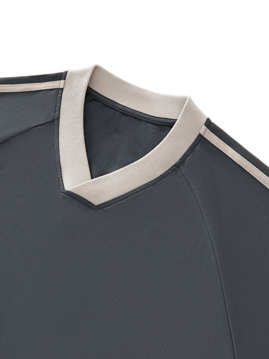 Wolvyn Tennis Club Color - Block V - Neck Long - Sleeve T-Shirt - Wolvyn Apparel