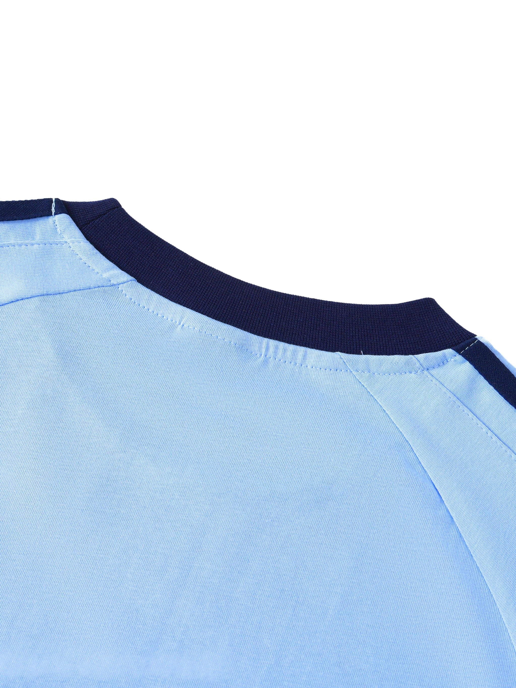 Wolvyn Tennis Club Contrast Tape Crewneck Cotton T-Shirt - Wolvyn Apparel