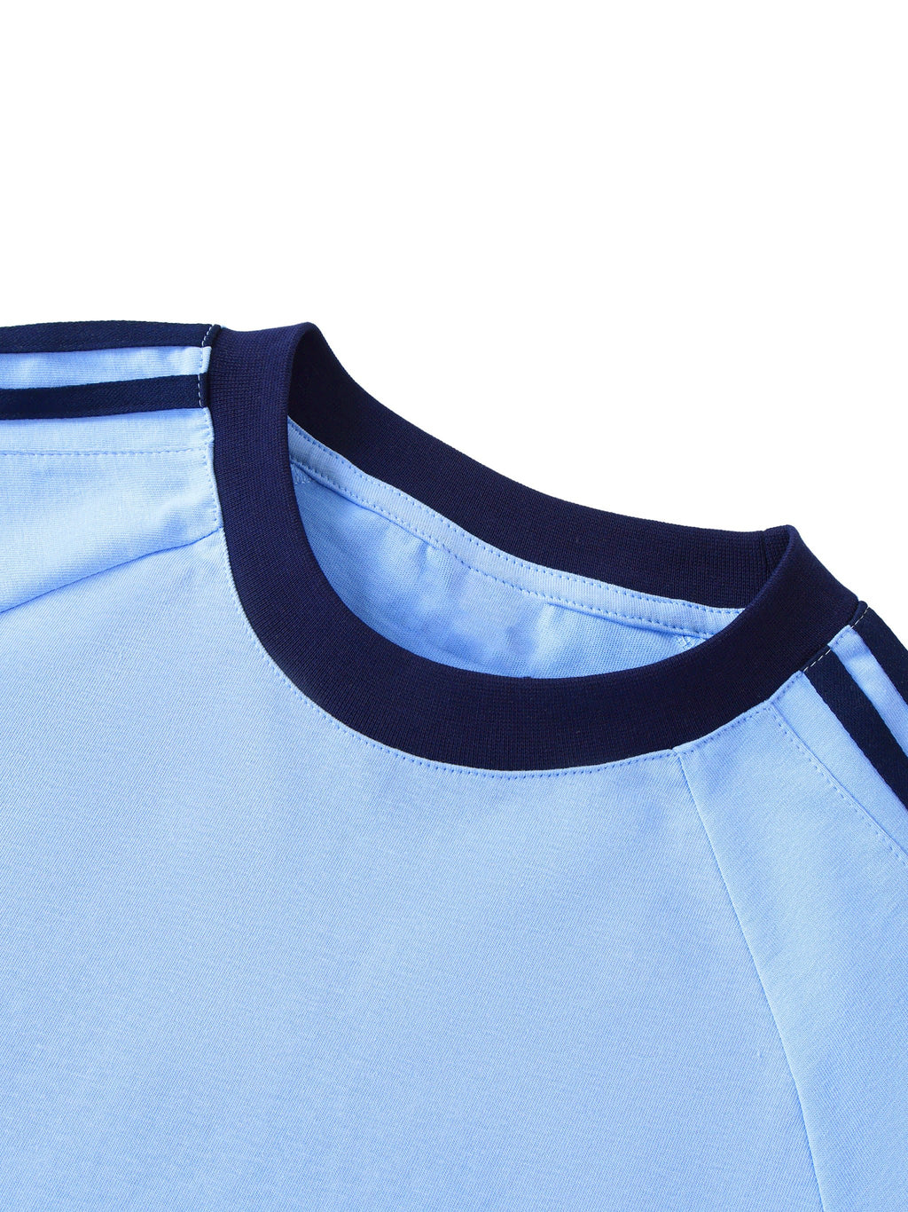 Wolvyn Tennis Club Contrast Tape Crewneck Cotton T-Shirt - Wolvyn Apparel