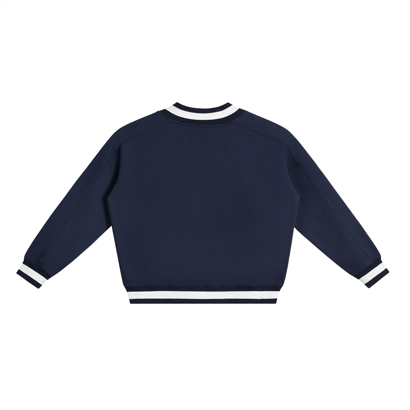 Wolvyn Tennis Club V - Neck Contrast Collar Boxy Sweatshirt - Wolvyn Apparel