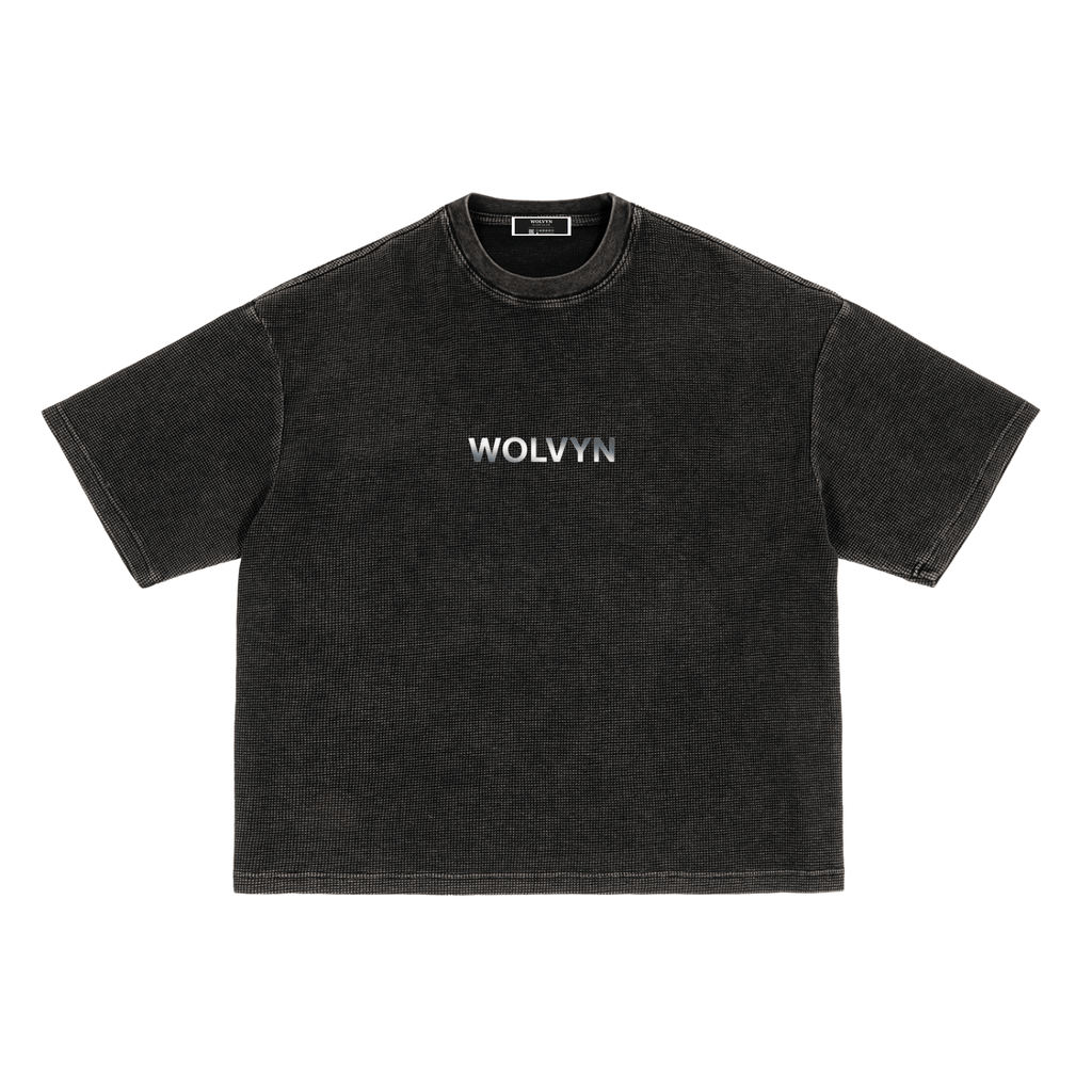 Wolvyn Textured Waffle Washed Boxy T-Shirt - Wolvyn Apparel
