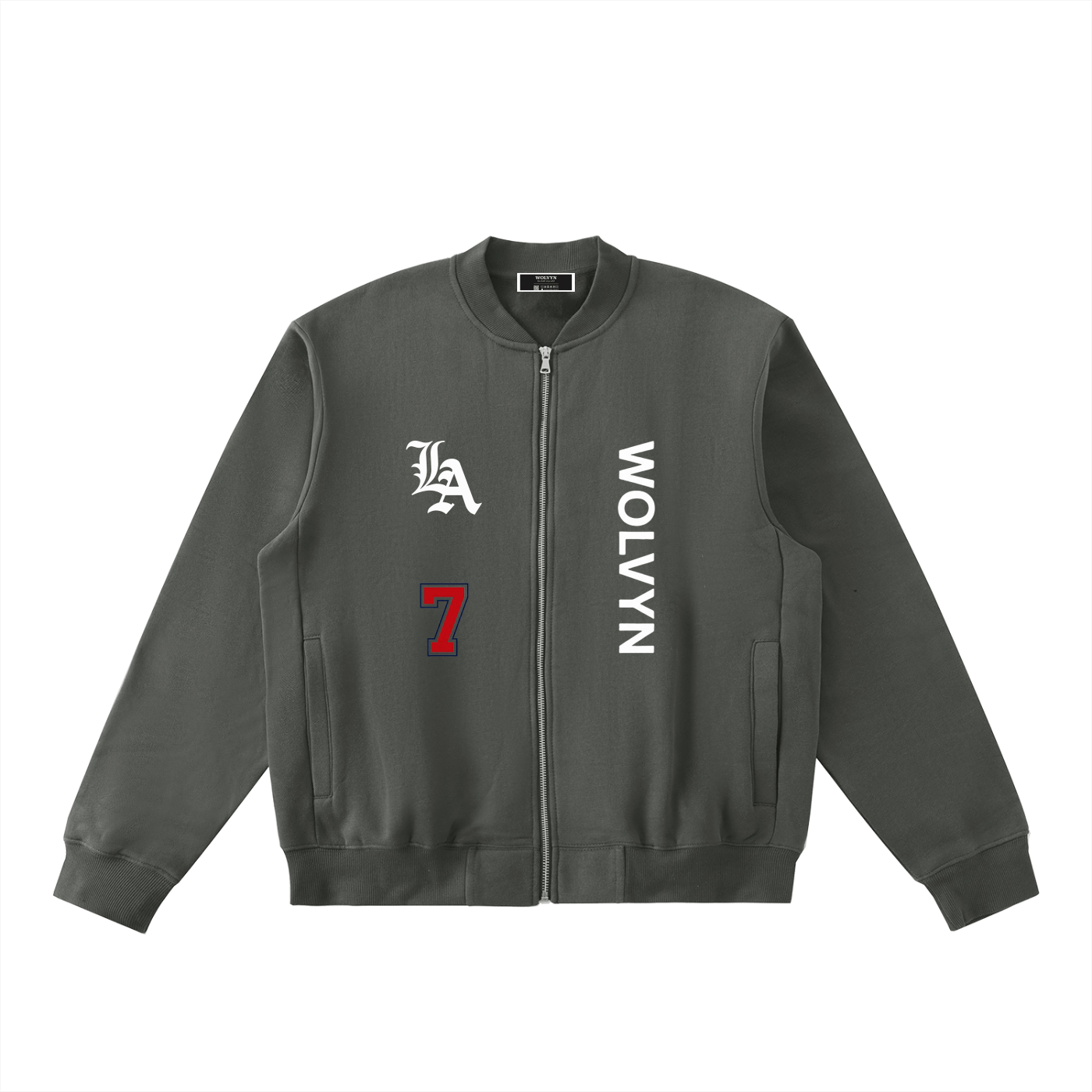 Wolvyn “The Brand” Zip - Up Fleeced Varsity Jacket - Wolvyn Apparel