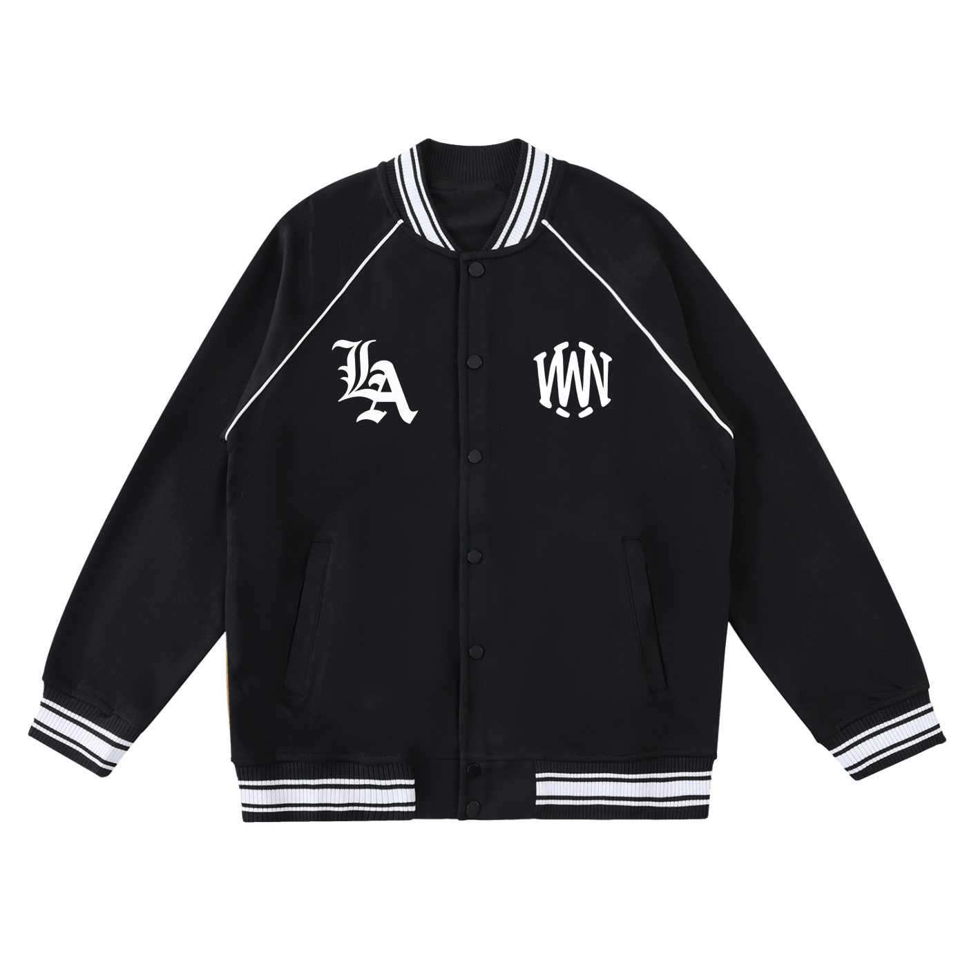 Wolvyn The Nun Contrast Trim Raglan Varsity Jacket - Wolvyn Apparel