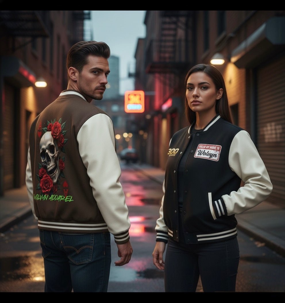 Wolvyn Two - Tone Fleeced Varsity Jacket - Wolvyn Apparel