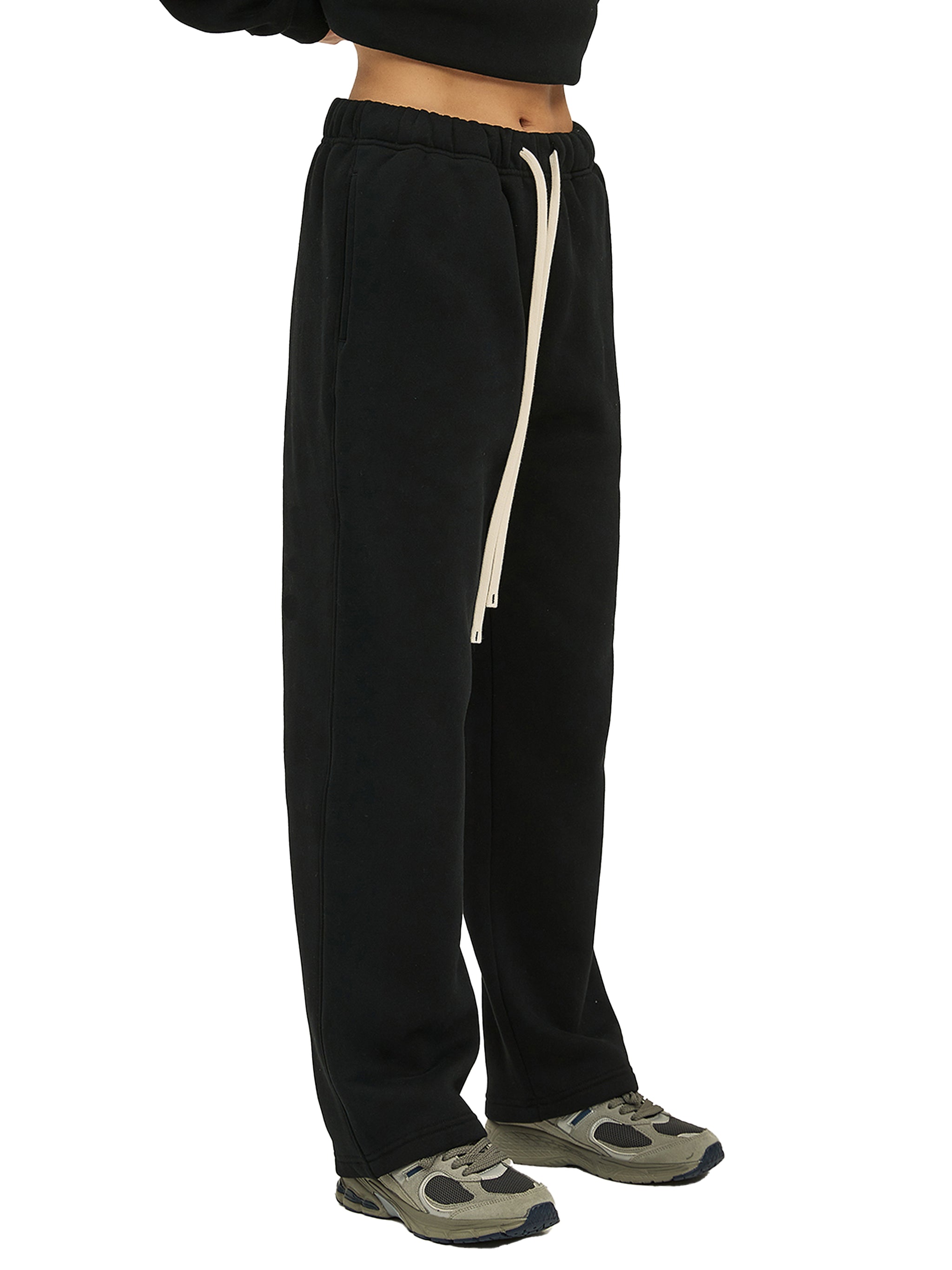 Wolvyn Unisex Solid Color Fleece Straight Leg Pants - Wolvyn Apparel