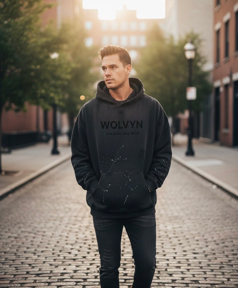 Wolvyn Vintage Washed Frayed Fleece Hoodie - Wolvyn Apparel