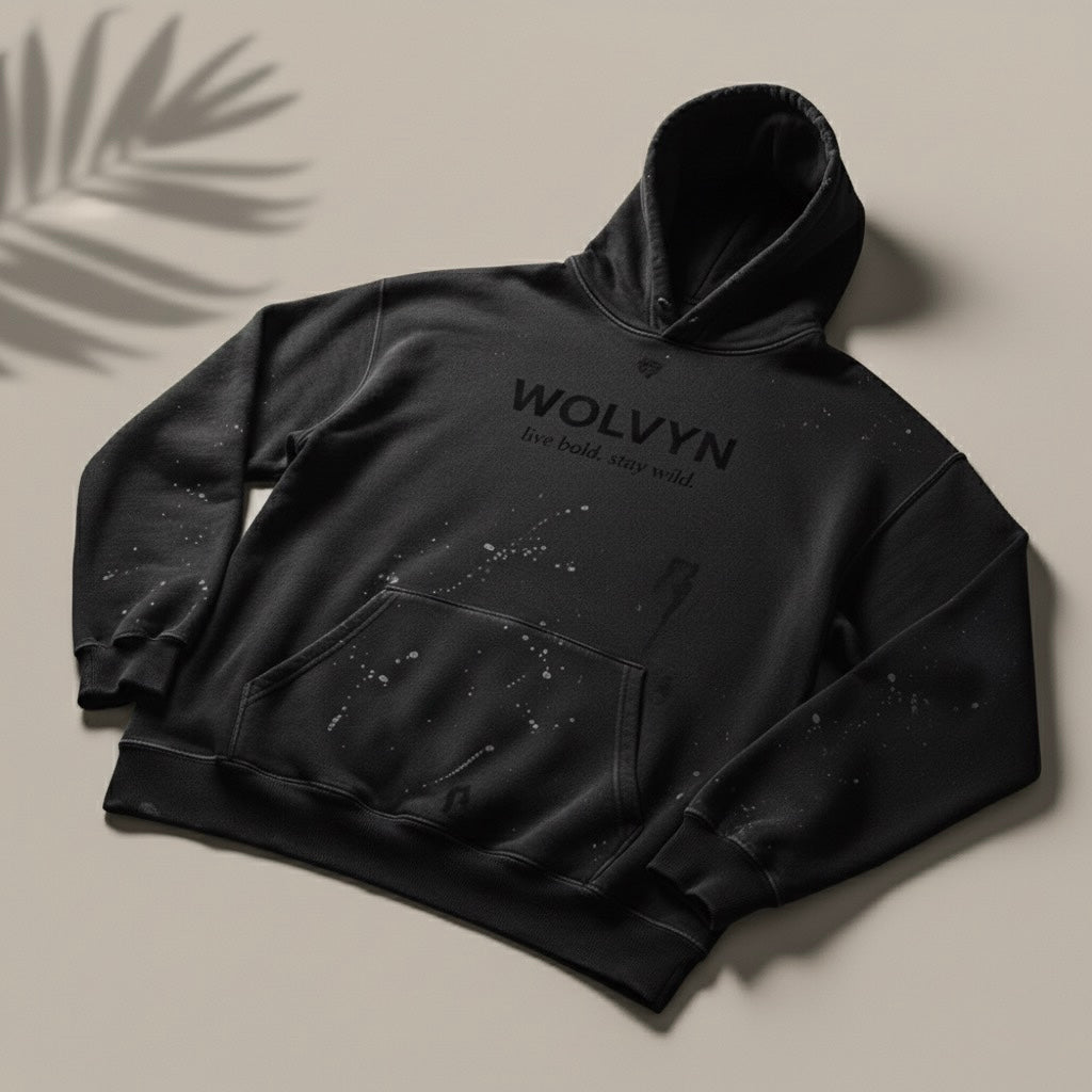 Wolvyn Vintage Washed Frayed Fleece Hoodie - Wolvyn Apparel