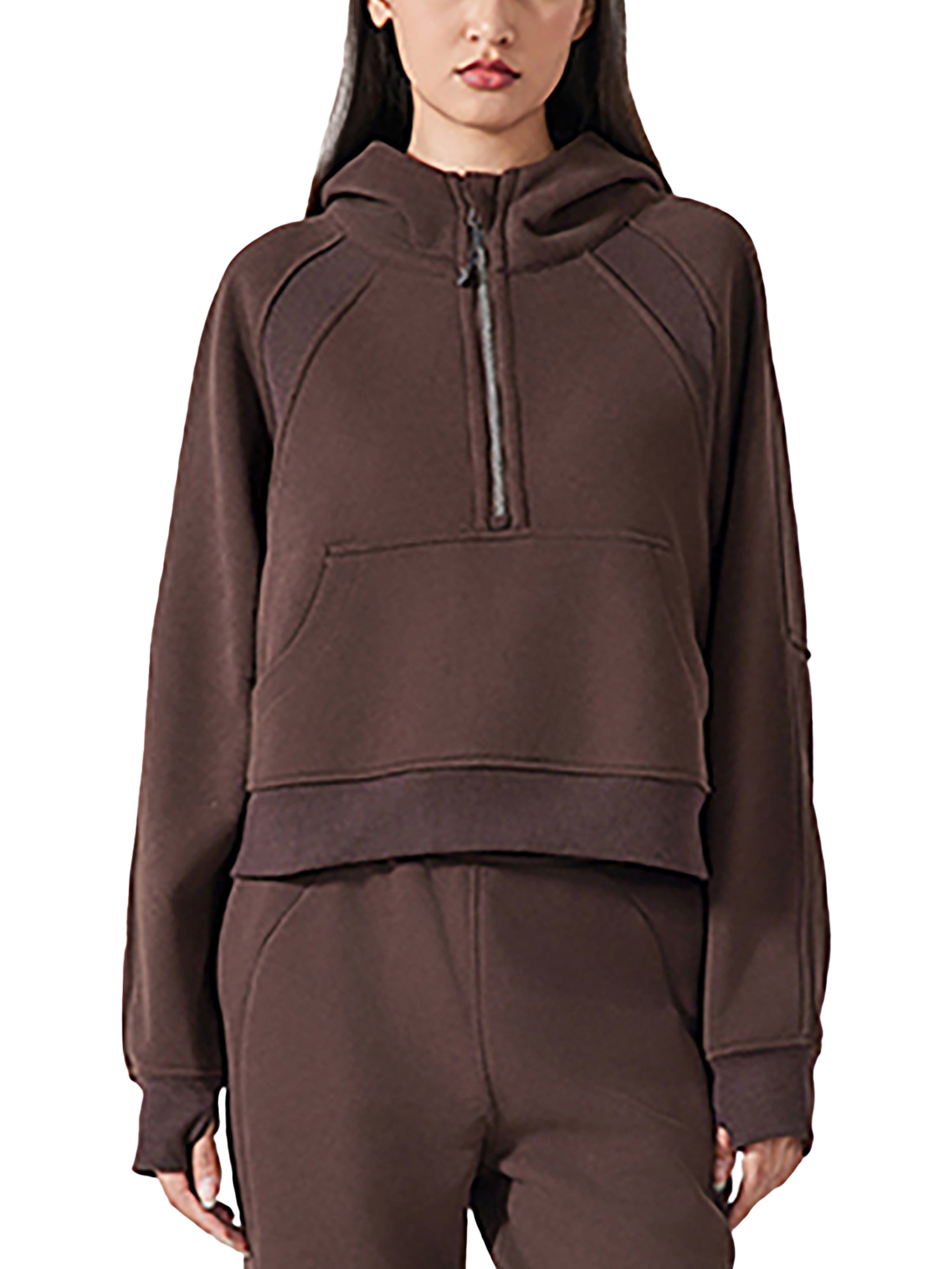 Wolvyn Women’s Cropped Half - Zip Hoodie - Wolvyn Apparel