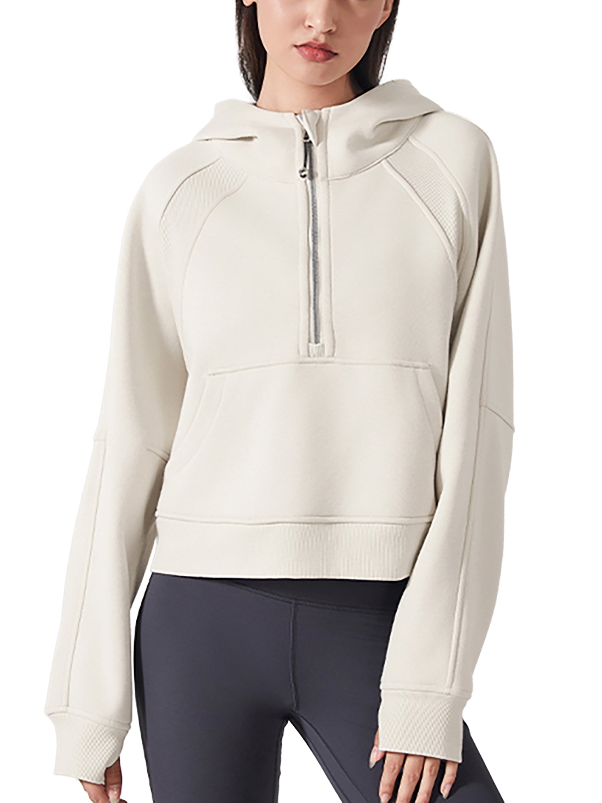 Wolvyn Women’s Cropped Half - Zip Hoodie - Wolvyn Apparel